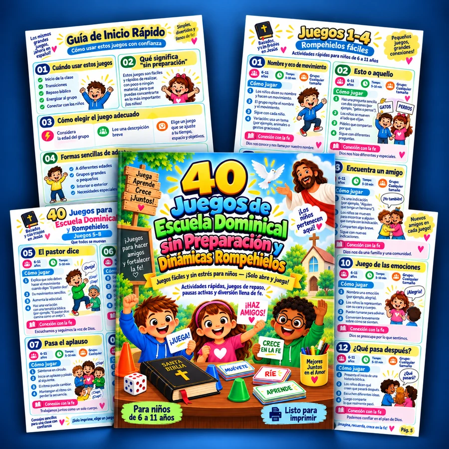 40 Juegos y Rompehielos para Escuela Dominical