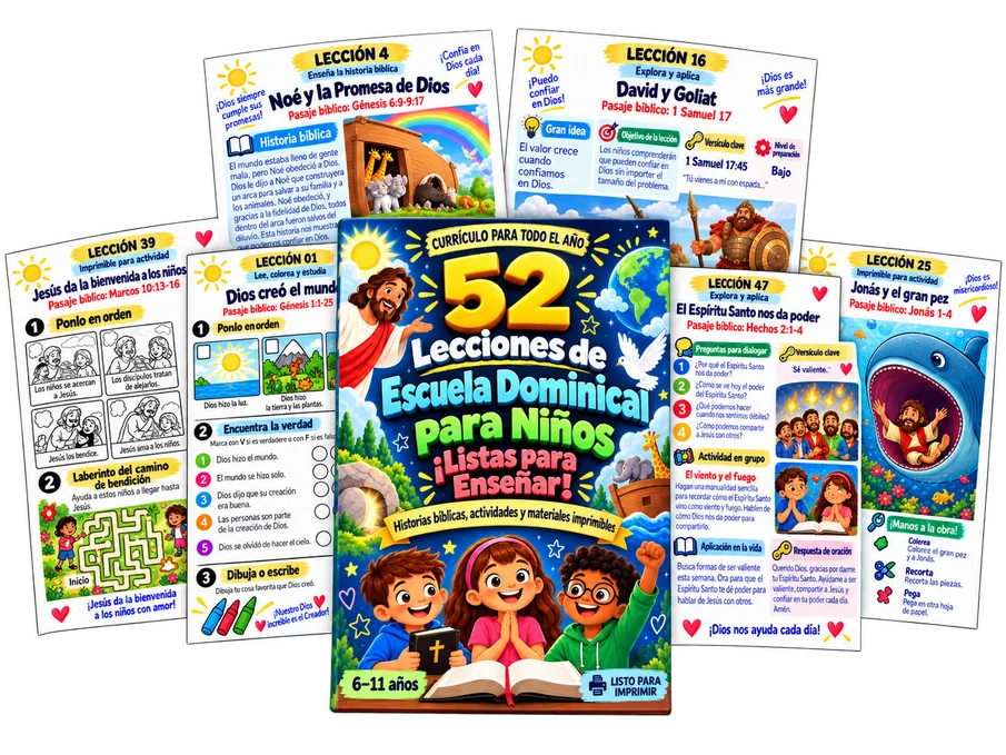 52 Lecciones de Escuela Dominical para Niños — Listas para Enseñar