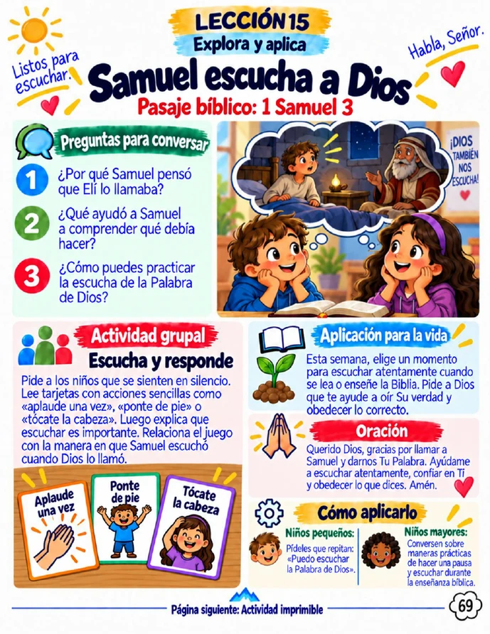 Samuel escucha a Dios — explora y aplica